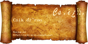 Csik Áron névjegykártya