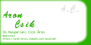aron csik business card